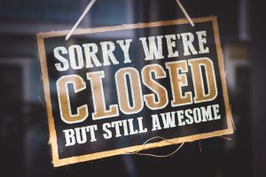 "Sorry Were Closed But Still Awesome" Store Sign