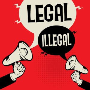 "Legal and Illegal" Words Illustration