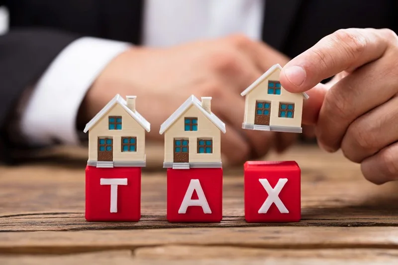 Property tax planning and real estate investment concept