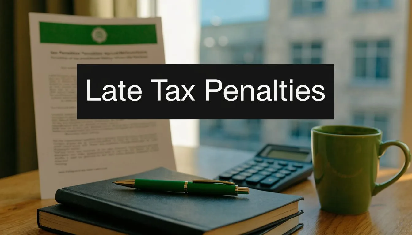 Tax code and late tax penalties paperwork